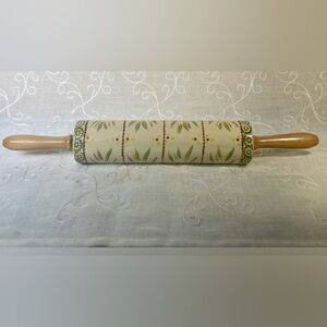 Tara Temptations Sage Green 19” Ceramic Melamine Wooden Handle Rolling Pin
